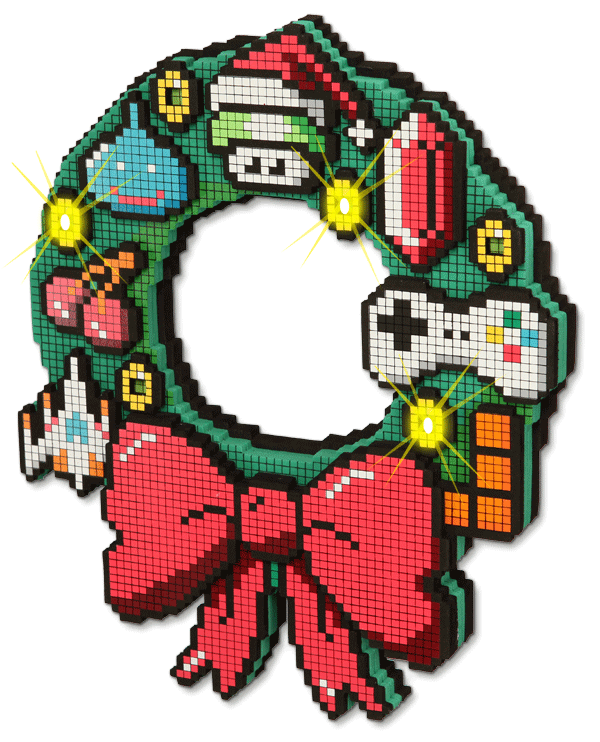8-Bit-Gaming-Christmas-Wreath
