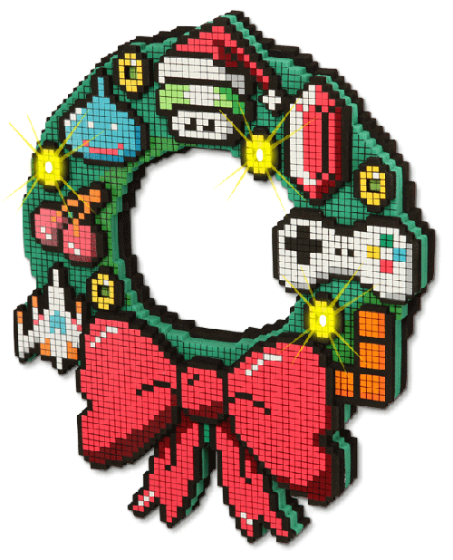 8-bit-gaming-christmas-wreath