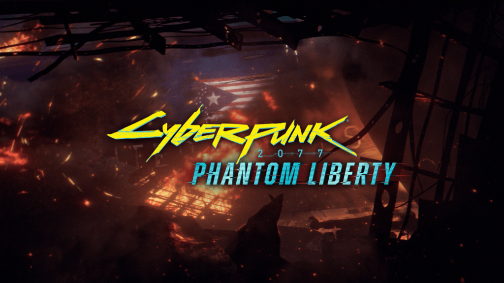 A CD Projekt Red logo of the Phantom Liberty expansion for Cyberpunk 2077. 